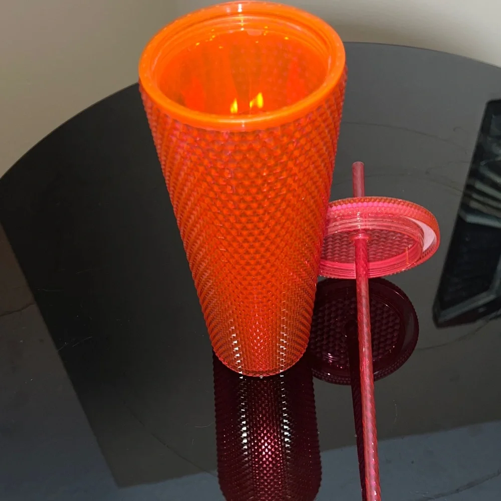 Starbucks Hot Neon Pink Studded Tumbler Venti 24oz Bling Cold Cup 2019